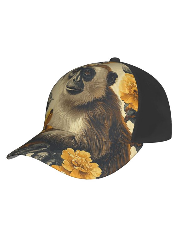 Baseball Cap Unisex Adjustable Outdoor Hat Snapback , Monkey Banana Patterns Vintage