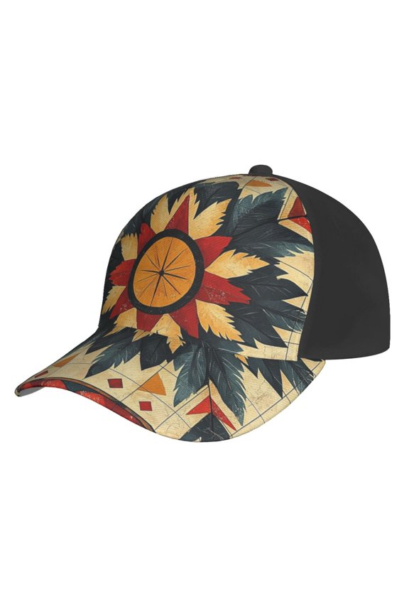 Baseball Cap Unisex Adjustable Outdoor Hat Snapback , Southwest Native Aztec Folk Art Retro