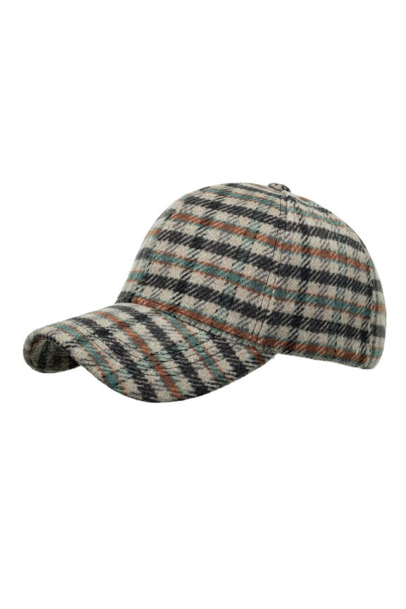 Baseball Cap Unisex Grid Print Warm Beach Sun Hat Hip Hop