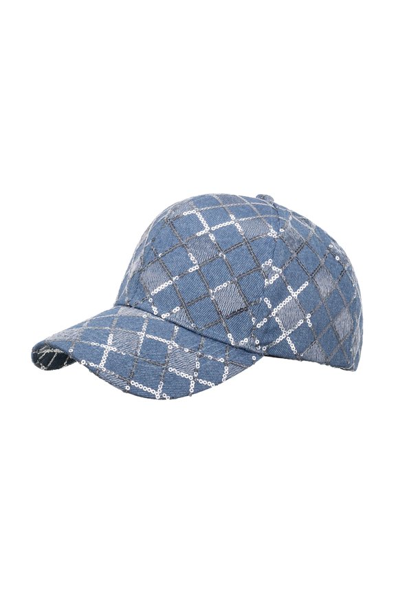 Baseball Cap Unisex Sequin Lattice Print Breathable Beach Sun Hat Hip Hop
