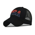 thumbnail image 1 of Baseball Cap Unisex Summer USA Letter Embroidery Breathable Mesh Side Adjustable Fit Baseball Caps Hat Visors 4th of July Accessories, 1 of 3