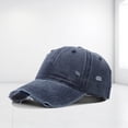 thumbnail image 1 of Baseball Cap Vintage Washed Visor Hats for Women/Men, Adjustable Criss Cross Trucker Hat for Running Outdoor Hiking, Camping,Navy, 1 of 4