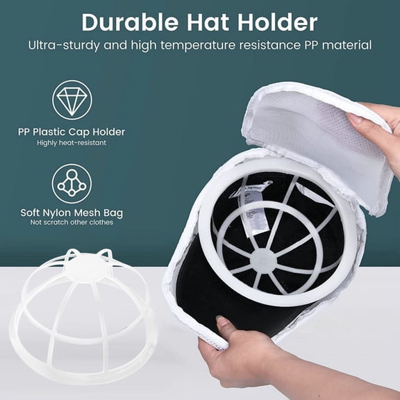 Baseball Cap Washer, Xinsrenus Collapsible Hat Washer For Washing Machine Or Dishwasher, Adult Kids Baseball Cap Washing Rack Mesh Bag Included