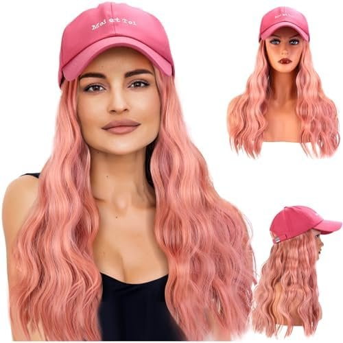 Baseball Cap Wig  Hat with Hair for Women Girls Adjustable Baseball Cap with Heat Resistant Synthetic  Wig