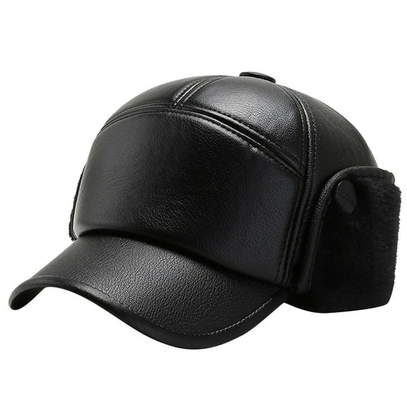 Baseball Cap Winter Thickening Warm Ear Hundred Casual Anti Cold Imitation Leather Hat