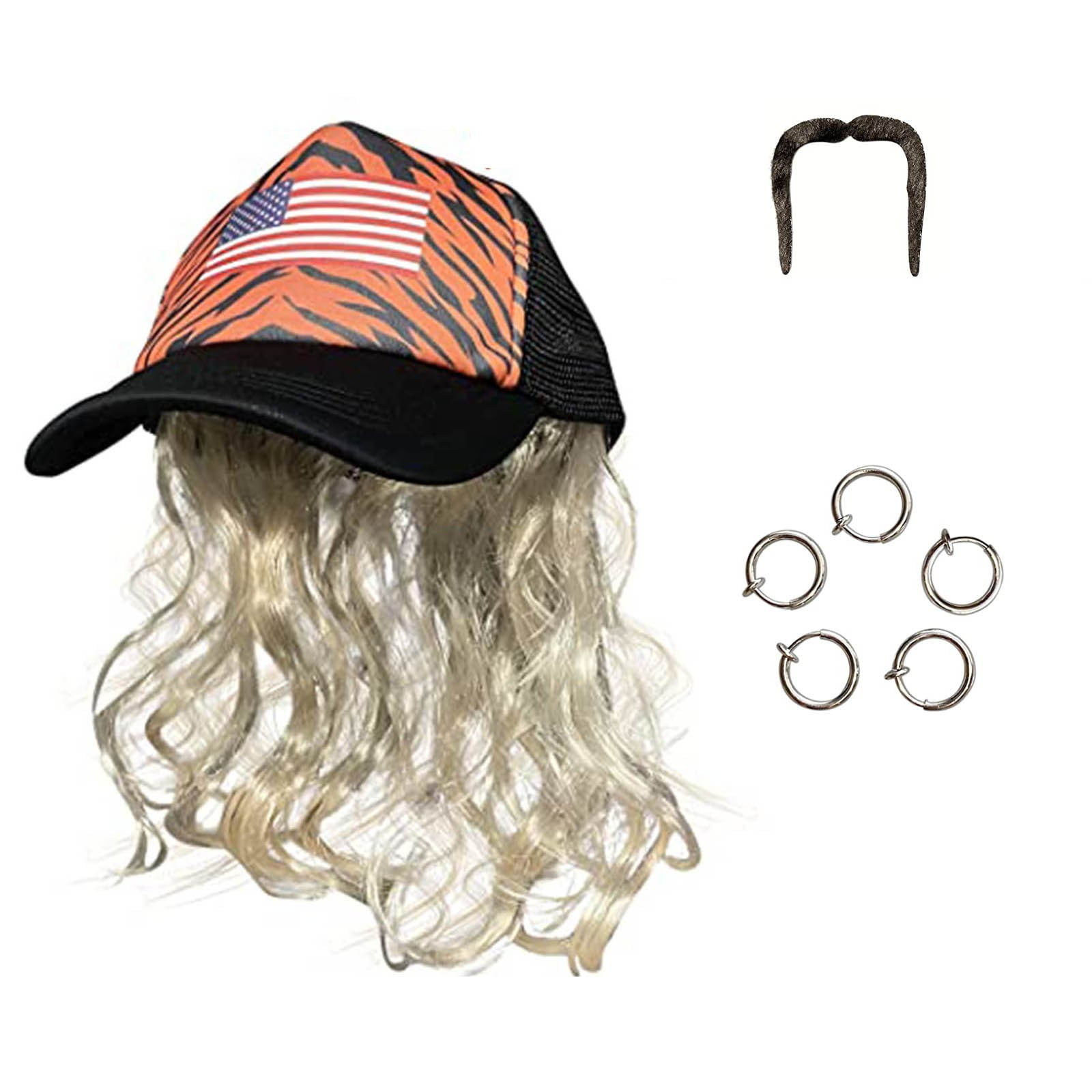 Kinky L Hats Hair With Attached Adjustable Baseball Curly Hair Baseball Cap Extensions Hair Synthetic With Fedora Wave Low Wig With Hat Profile A Wig Cap Hat - Hairpiece Women Baseball For