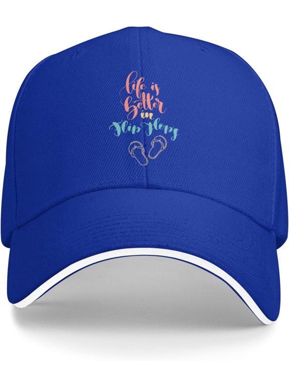 Baseball Cap Women Beach Life Summer Cap for Womens Life is Better in Flip Flops Lids Cap