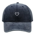 thumbnail image 1 of Baseball Cap Women! Comdrip Women Solid Color Heart Embroidered Soft Top Outdoor Washed Baseball Cap Womens Baseball Hat Navy One Size, 1 of 8