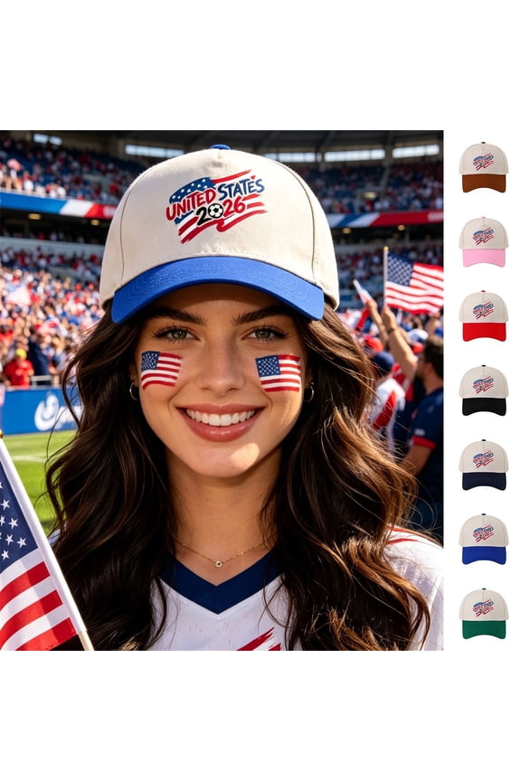 Baseball Cap Women Men BWASD Soccer Hat 2026 Casual Adjustable Profile Sun Protect Breathable Trucker Hat American Flag Embroidery Sport Football Supporter (Pink)