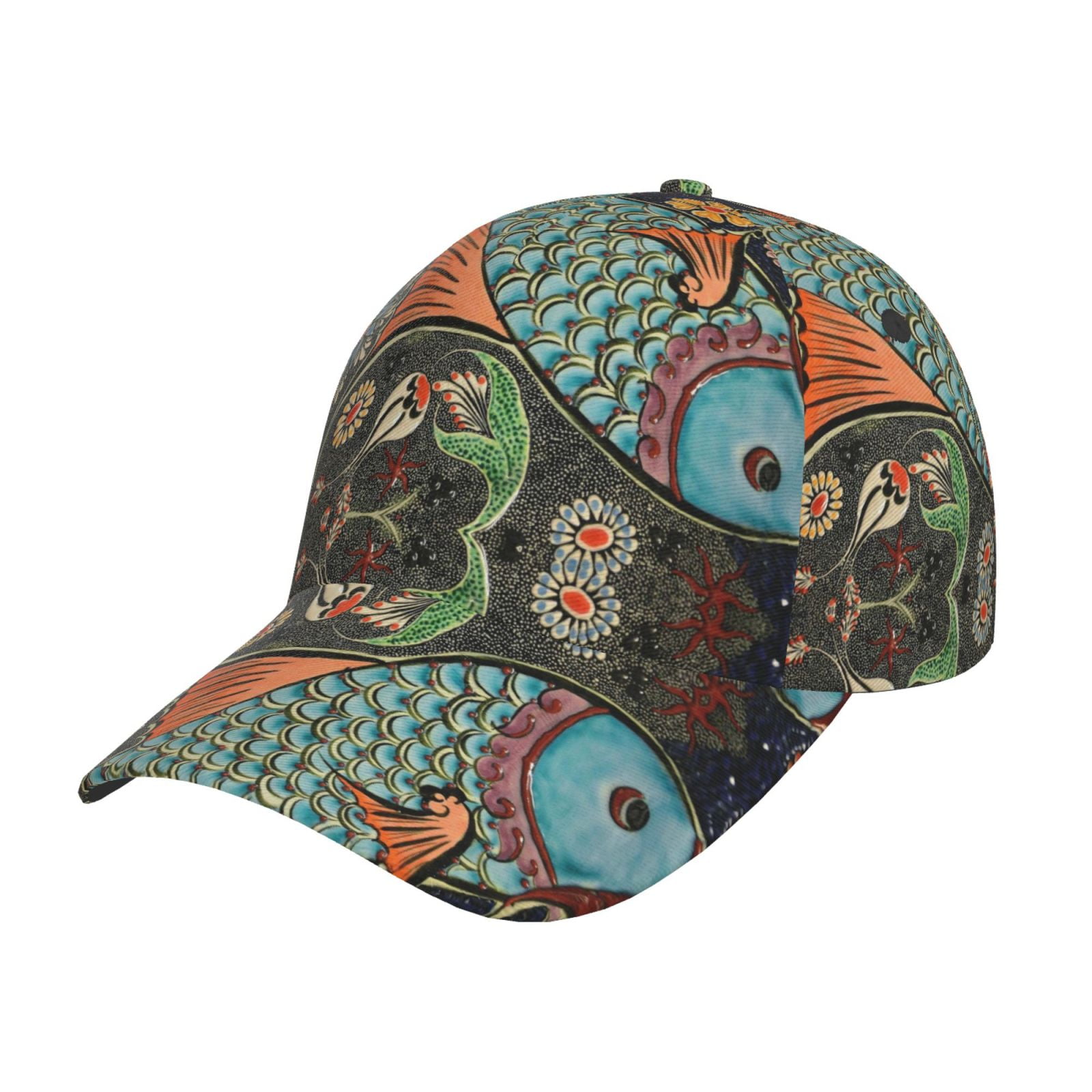 Baseball Cap Women Men, Rich Fish Adjustable Hat for Baseball Hat Women
