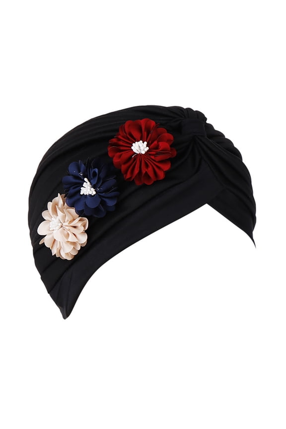 Baseball Cap Women Solid Floral India Hat Muslim Ruffle Cancer Chemo Beanie Turban Wrap Cap Hat