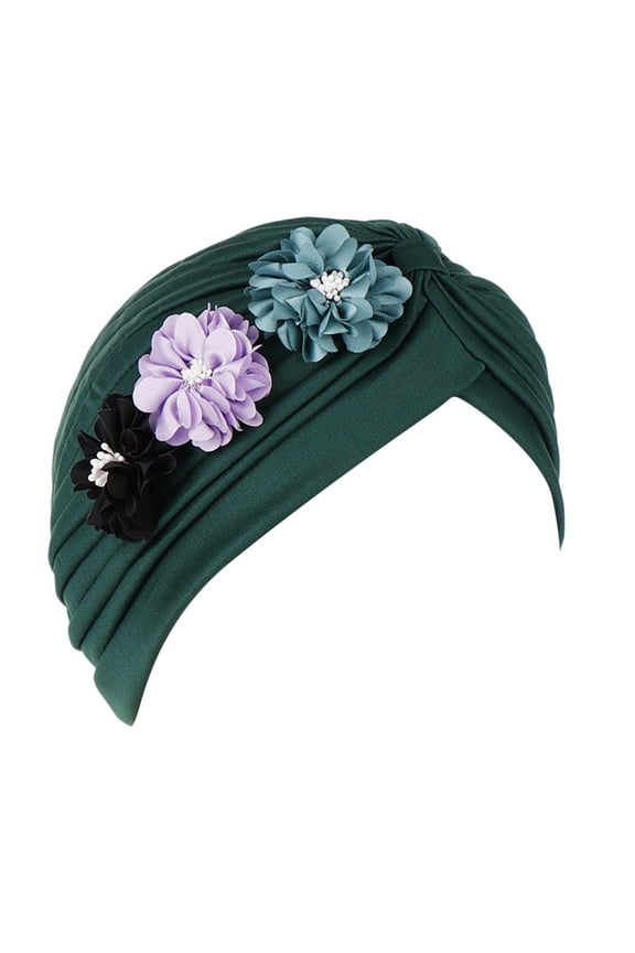 Baseball Cap Women Solid Floral India Hat Muslim Ruffle Cancer Chemo Beanie Turban Wrap Cap Hat