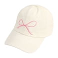 thumbnail image 1 of Baseball Cap Women's Adult Bow Embroidered Baseball Caps Baseball Hat Beige One Size, 1 of 5
