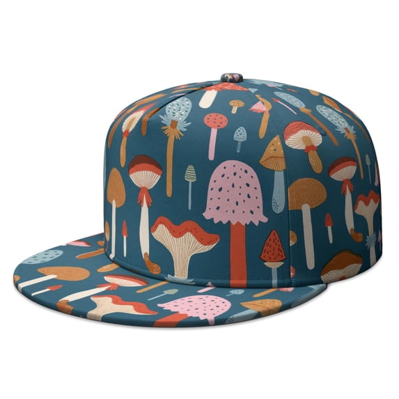 Baseball Cap for Men Women,Mushroom Lat Brim Cap Teens Adjustable Baseball Cap for Hip Hop Enthusiasts