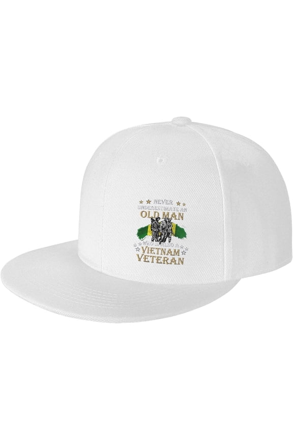 Baseball Cap for Men Women Never Underestimate Old Man is Vietnam Veteran Army Dad Hat Adjustable Sports Hat Black