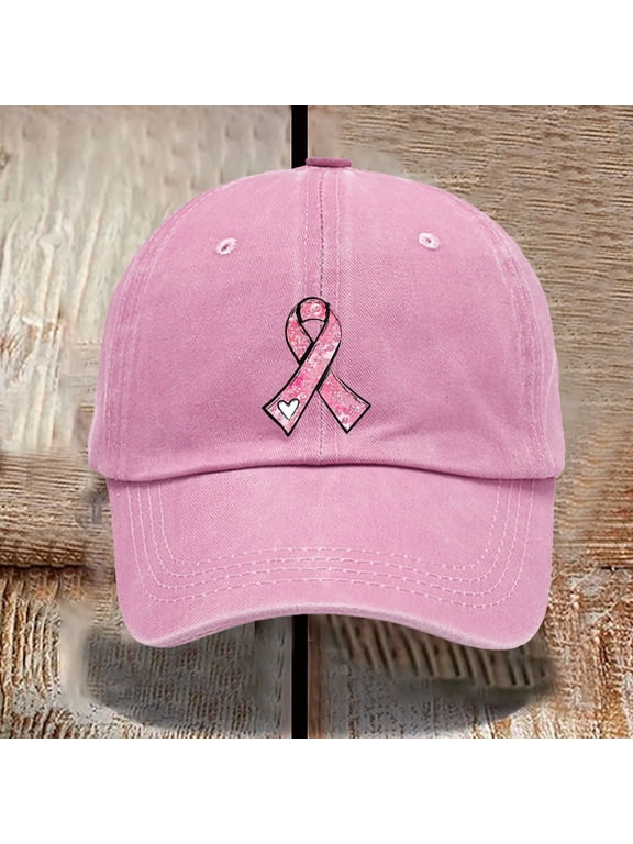 Baseball Cap for Women Retro Washed Cotton Breast Cancer Gifts for Woman, Breast Cancer Survivor Awareness Accessories, Chemo Baseball Caps