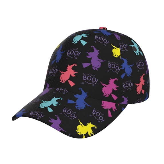 Baseball Cap, halloween boo witch colorful Trucker Hats Women Dad Hat for Workouts - Baseball hat Adjustable Size