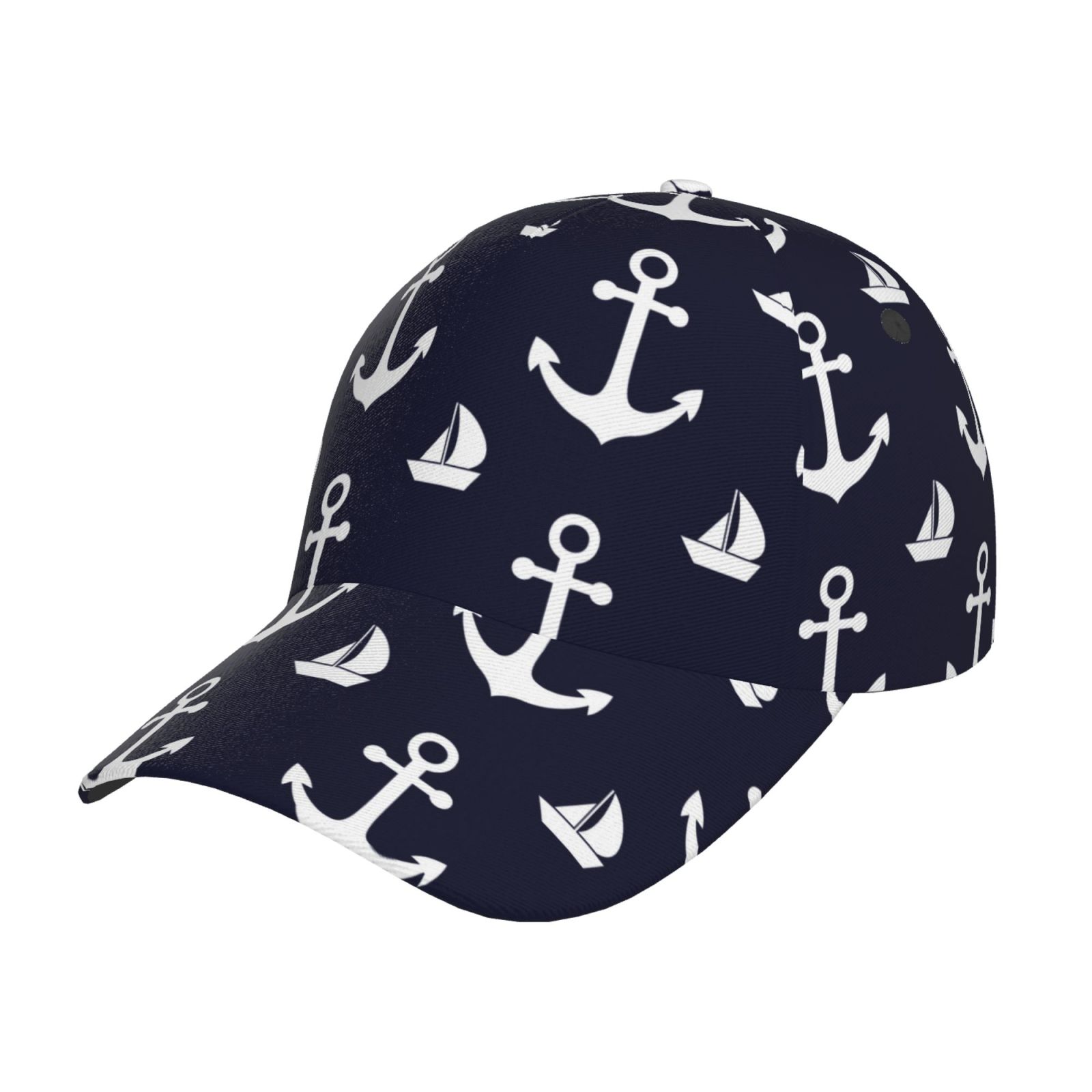 Free People Anchor Baseball Hat Navy White Adjustable Cap NWT Embroidered Baseball Caps: Classic Anchor Design Hat – Dalix main image 3