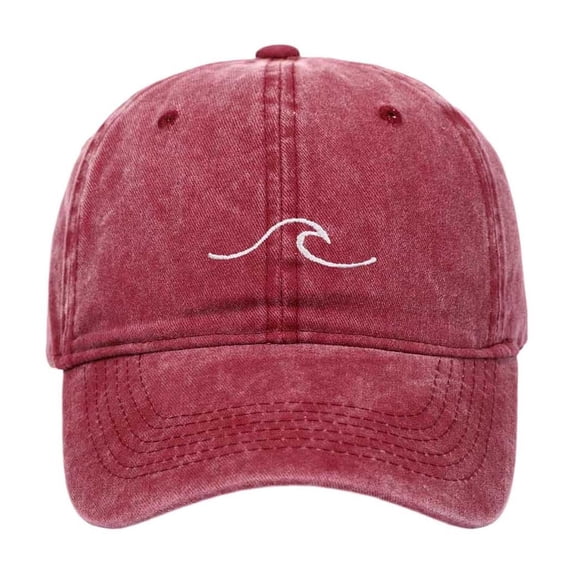 Baseball Cap with Wave Embroidery, Women's Casual Outdoor Sun Hat, Adjustable Everyday Headwear