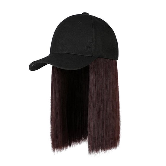 Baseball Cap with Wig Extensions for Women: High-Temperature Silk, Easy to Wear, Suitable for Various Occasions