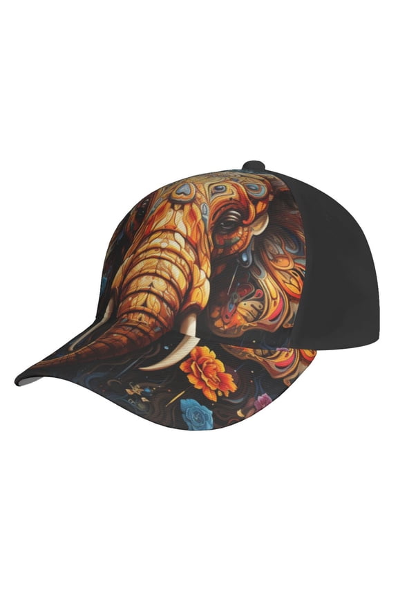 Baseball Caps Adjustable Outdoor 3D Dad Casual Hat Snapback , Elephant Indian Psychedelic