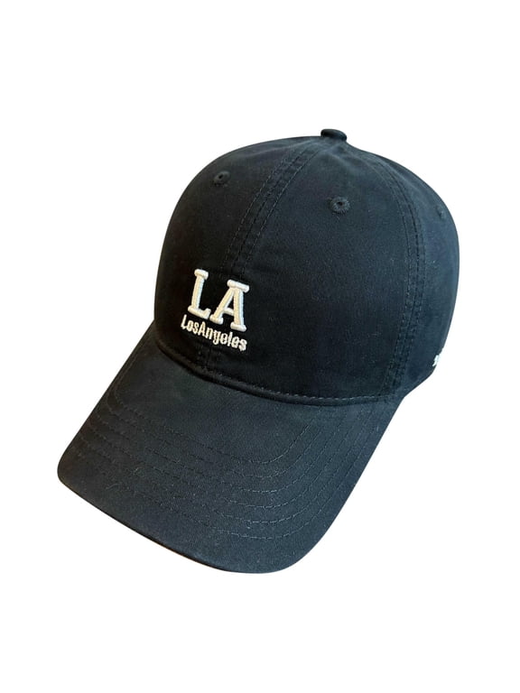 Baseball Caps Base Layer Crafted LA State Acronym Embroidered Hat for Everyday Wear Black
