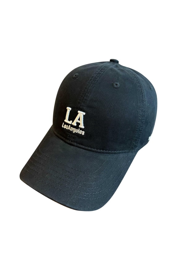 Baseball Caps Base Layer Crafted LA State Acronym Embroidered Hat for Everyday Wear Black