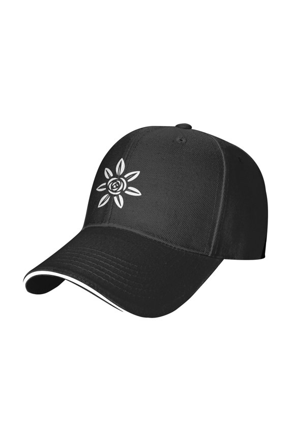 Baseball Caps Blooming Flower Printing Dad Hat Sport Hats for Men,Women Teen Graphic,Cool,Fashion,Trendy,Casual} Adjustable for Snapbacks Black One Size