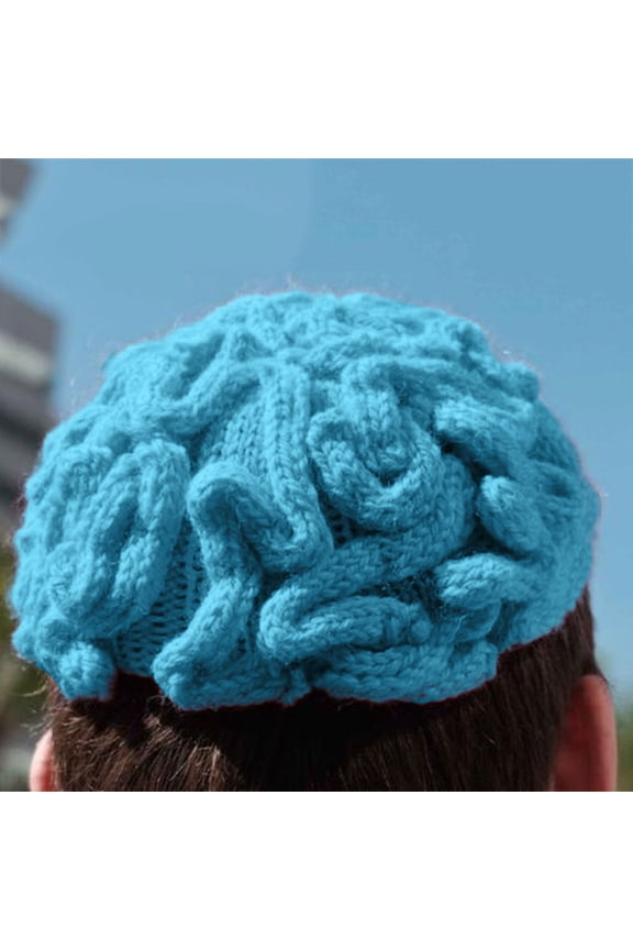 Baseball Caps Bucket Hats for WomenHand Knitted Personality Brain Hat Men Adults Crochet Beanie Cool Cerebrum Cap