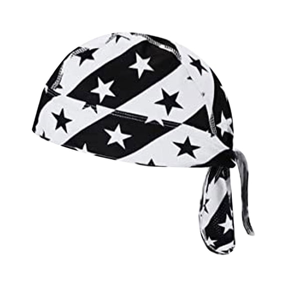 Baseball Caps CQXIDFH Cooling Wicking Do Rag Skull Cap, American Flag Durag Head Wrap, Breathable Helmet Liner, Lightweight Sports Beanie for Cycling Motorcycling Daily Use (White, One Size)