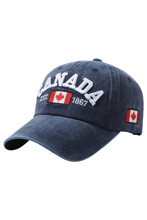 Baseball Caps Canada Day Embroidered Maple Leaf Flag Adjustable Hat for Casual Wear Everyday Use Blue