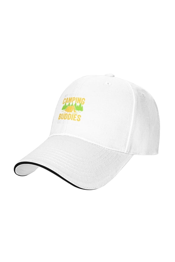 Baseball Caps Favourite-camping-buddies-call-me-dad Printing Dad Hat Sport Hats for Men,Women Teen Graphic,Cool,Fashion,Trendy,Casual} Adjustable for Snapbacks White One Size