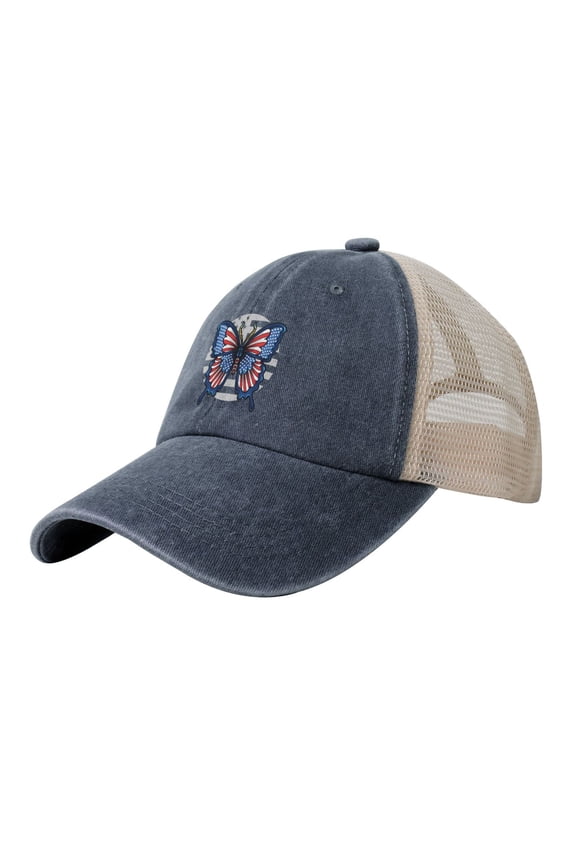 Baseball Caps Flower Butterfly Printing Dad Hat Sport Hats for Men,Women Teen Graphic,Cool,Fashion,Trendy,Casual} Adjustable for Snapbacks Navy Blue One Size