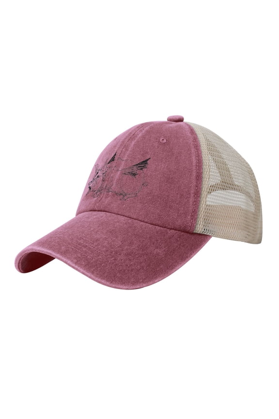 Baseball Caps Flying-pig Printing Dad Hat Sport Hats for Men,Women Teen Graphic,Cool,Fashion,Trendy,Casual} Adjustable for Snapbacks Red One Size