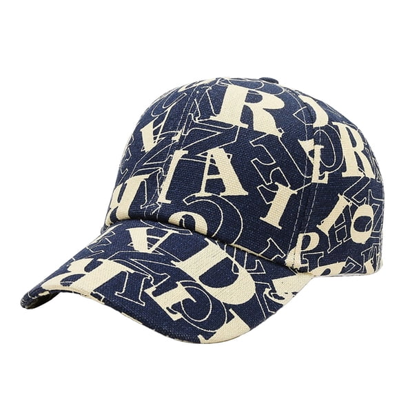 Baseball Caps For Men Women Printed Letter Baseball Cap Adjustable Sun Hat Outdoor Sun Protection Casual Sporty Cap Blue One Size