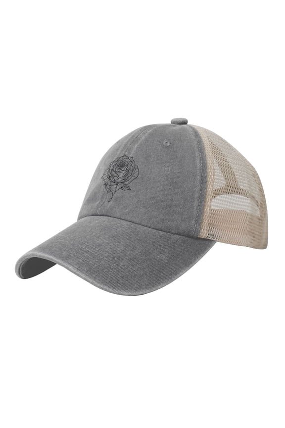 Baseball Caps Freehand Painting Rose Printing Dad Hat Sport Hats for Men,Women Teen Graphic,Cool,Fashion,Trendy,Casual} Adjustable for Snapbacks Gray One Size