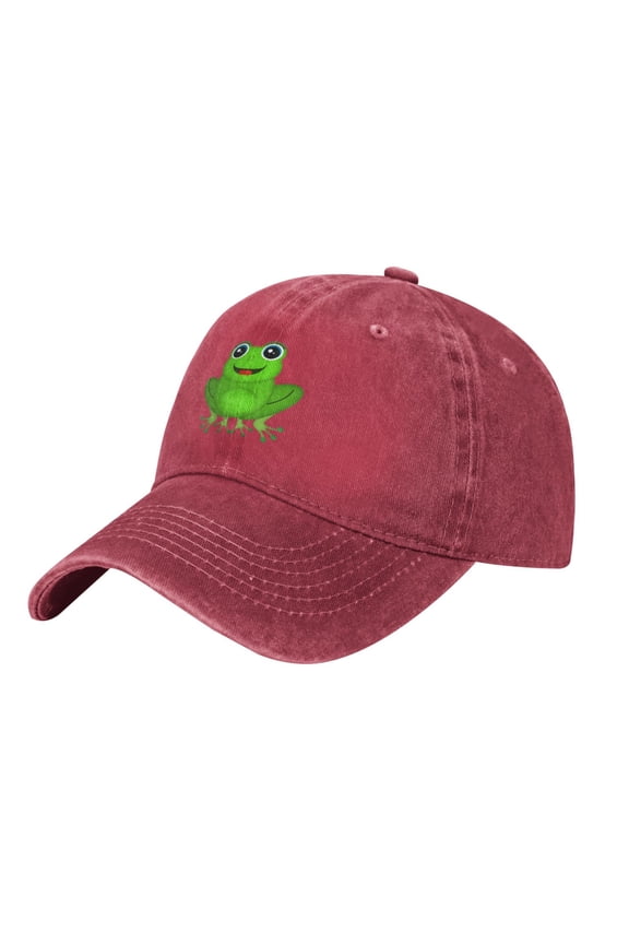 Baseball Caps Frog(1) Printing Dad Hat Sport Hats for Men,Women Teen Graphic,Cool,Fashion,Trendy,Casual} Adjustable for Snapbacks Red One Size