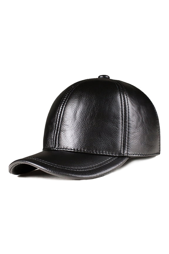 Baseball Caps Genuine Leather Hats For Men Dad Hat Adjustable Autumn Winter Black Brown Male Snap-back ,Classic Design