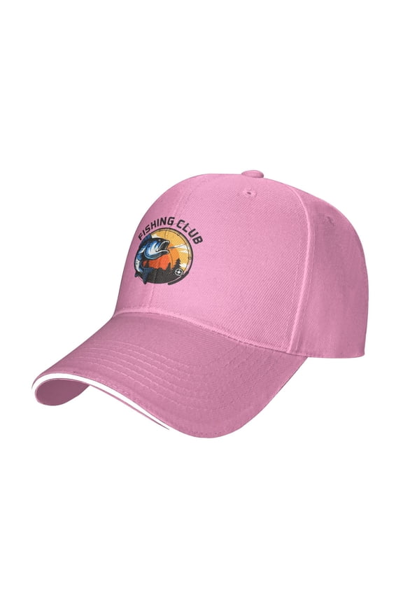 Baseball Caps Go Fishing Printing Dad Hat Sport Hats for Men,Women Teen Graphic,Cool,Fashion,Trendy,Casual} Adjustable for Snapbacks Pink One Size