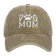 thumbnail image 1 of Baseball Caps Highlight Versatile Dog Mom Embroidered Washed Cap for Women Outdoor Adjustable Sun Hat with Casual Comfort and Everyday Style Brown, 1 of 3