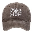 thumbnail image 1 of Baseball Caps Highlight Versatile Dog Mom Embroidered Washed Cap for Women Outdoor Adjustable Sun Hat with Casual Comfort and Everyday Style Brown, 1 of 3