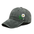 thumbnail image 1 of Under $2 Baseball Caps Men AURORADY Hand Embroidered Flower Design Baseball Cap, Blackish Green One Size Baseball Caps, 1 of 4