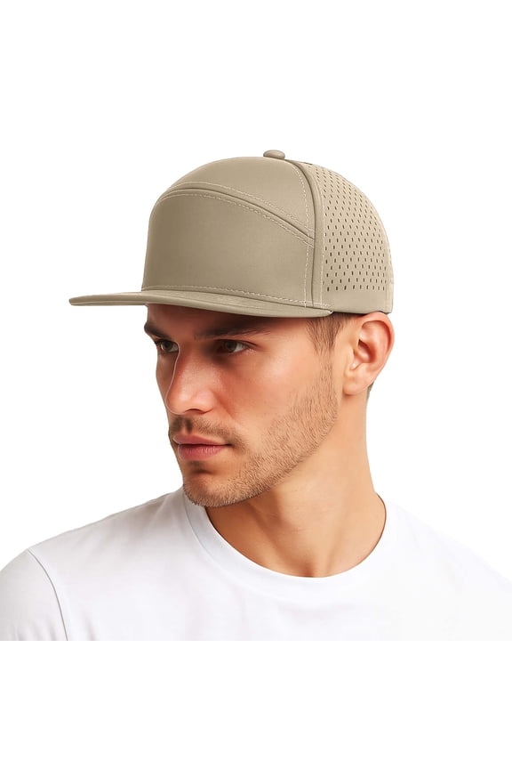 Baseball Caps for Men - Snapback Hat with Structured Men's Performance Baseball Cap Flat Brim Adjustable Snapback Hat Lightweight Breathable Mesh For Outdoor Sports Casual Wear