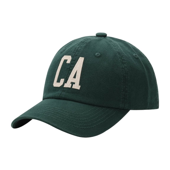 Baseball Caps Men Women Ca Letter Soft Top Baseball Cap Adjustable Casual Outdoor Sun Hat For Dark Green One Size