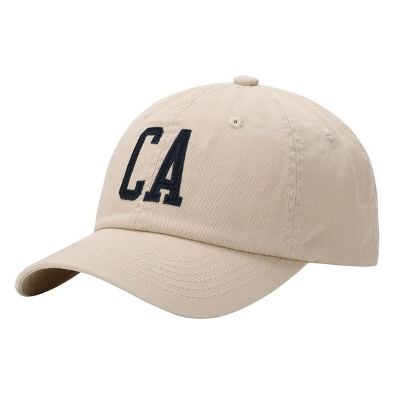 Baseball Caps Men Women Ca Letter Soft Top Baseball Cap Adjustable Casual Outdoor Sun Hat For Khaki1 One Size