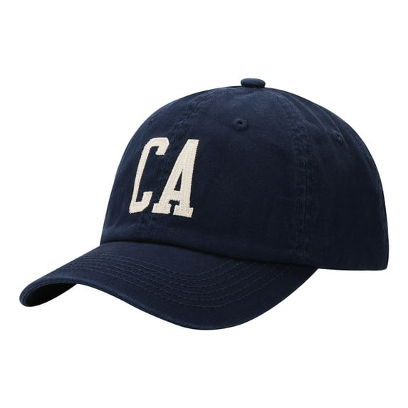 Baseball Caps Men Women Ca Letter Soft Top Baseball Cap Adjustable Casual Outdoor Sun Hat For Navy One Size