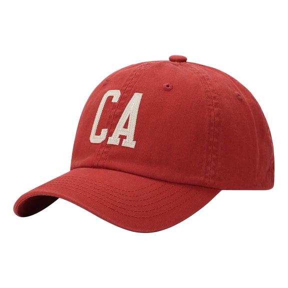 Baseball Caps Men Women Ca Letter Soft Top Baseball Cap Adjustable Casual Outdoor Sun Hat For Wine One Size