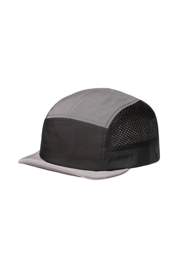 Baseball Caps Men Women Color Block Quick Dry 5-Panel Baseball Cap Breathable Mesh Panel With Go One More Print Thin Lightweight Hat Lag Letter Print Hats Gray
