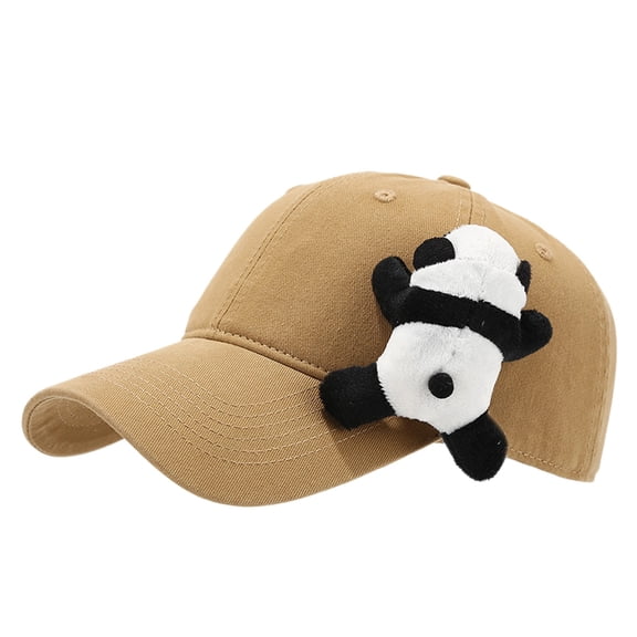 Baseball Caps Men Women Cute Panda Printed Baseball Cap Women Adjustable Sun Hat Casual Running Workouts Unique Style Khaki One Size