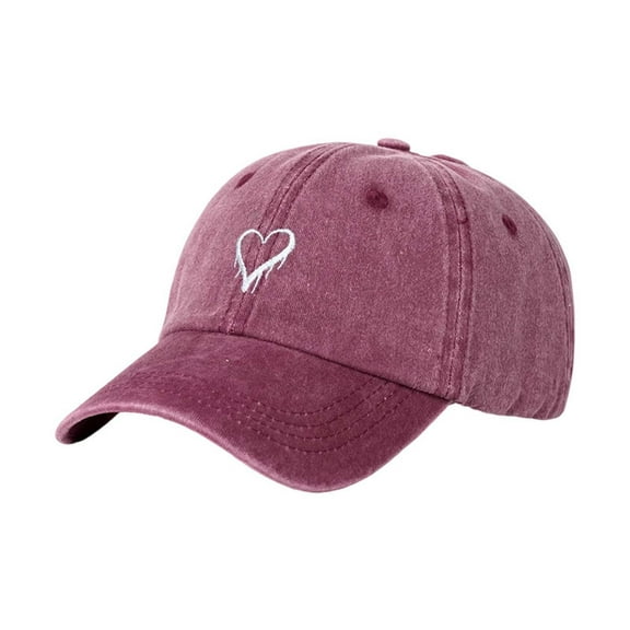 Baseball Caps Men Women Heart Design Washed Adjustable Womens Sun Hat Casual Running Workouts Daily Use One Size